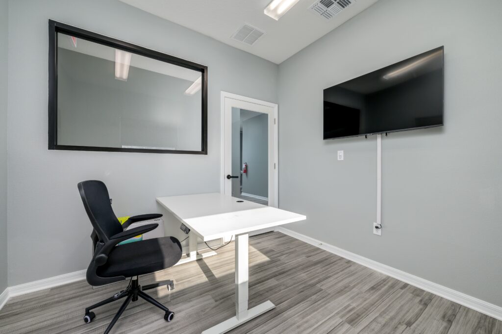 An example two-person private office space at Mango Space coworking wesley chapel