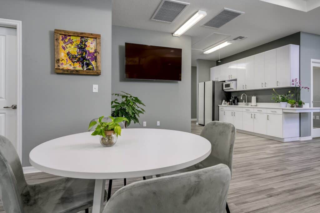 Kitchen area at Mango Space coworking wesley chapel